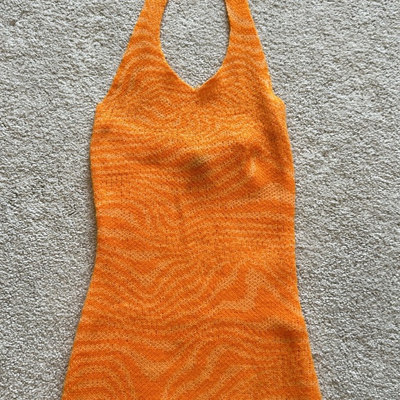 ORANGE MIDI DRESS - Picture 3 of 8